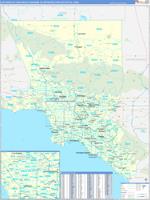 Los Angeles Long Beach Anaheim Metro Area Wall Map Zip Code